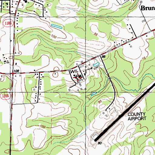 Topographic Map of Columbus Correctional Institution, NC