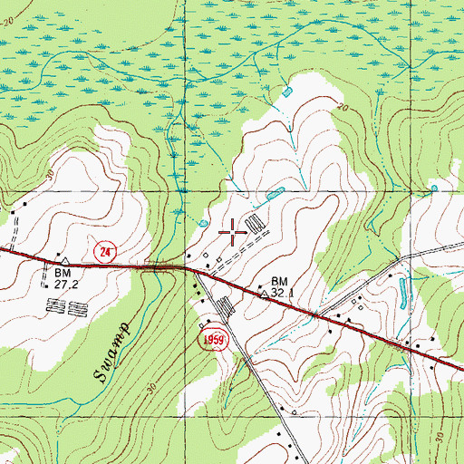 Topographic Map of Duplin Correctional Center, NC