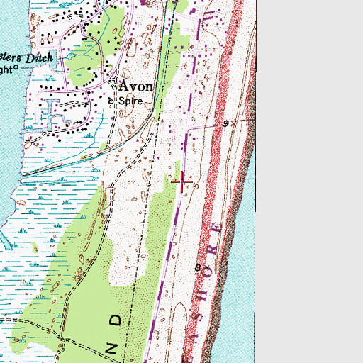Topographic Map of Avon Post Office, NC