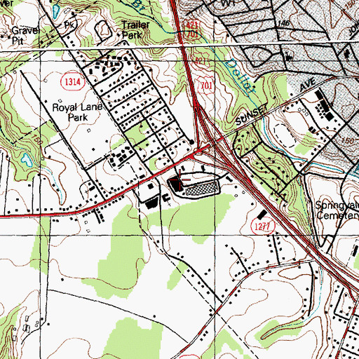 Topographic Map of Clinton Post Office, NC