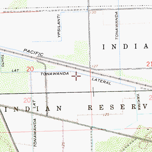 Topographic Map of Tonawanda Lateral, CA