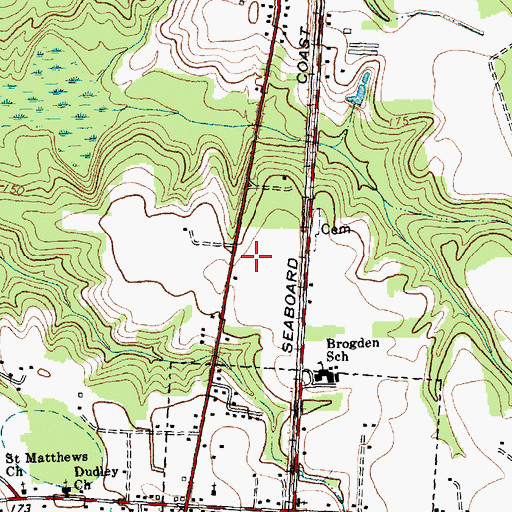 Topographic Map of Dudley Post Office, NC