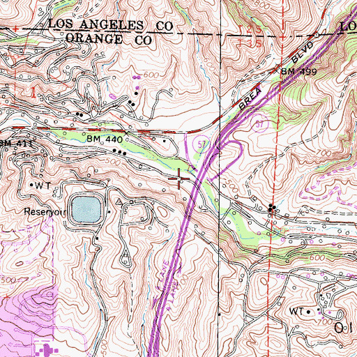 Topographic Map of Tonner Canyon, CA