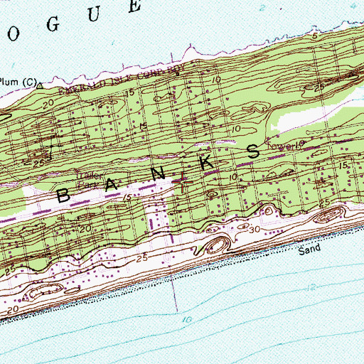 Topographic Map of Emerald Isle Post Office, NC