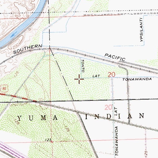 Topographic Map of Tonto Lateral, CA