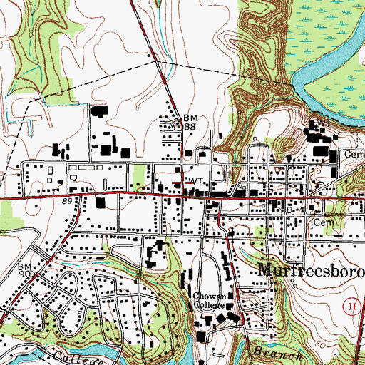 Topographic Map of Murfreesboro Post Office, NC