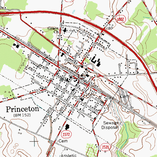 Topographic Map of Princeton Post Office, NC