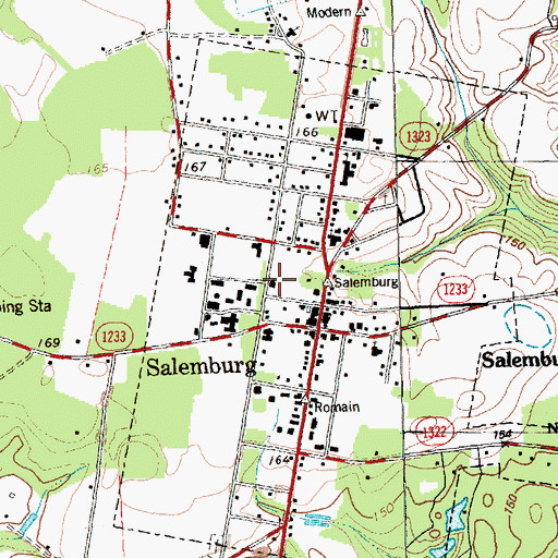 Topographic Map of Salemburg Post Office, NC
