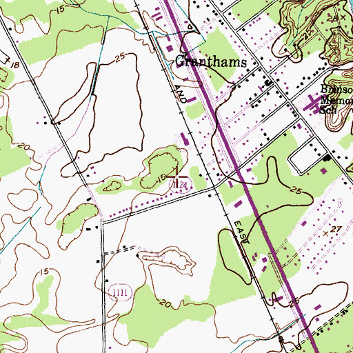 Topographic Map of Bernwood Mobile Home Park, NC