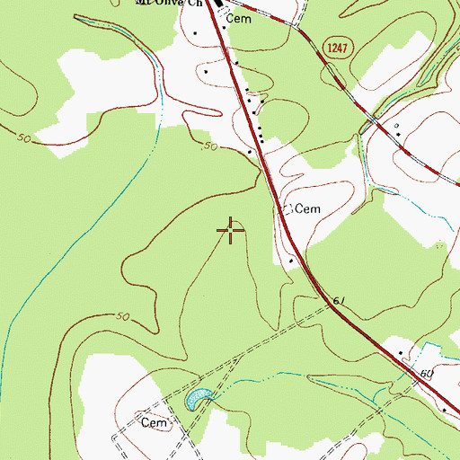 Topographic Map of Bertie Mobile Homes, NC
