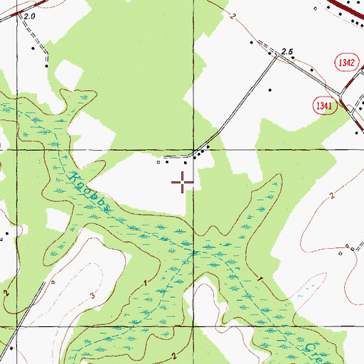 Topographic Map of Brays Estate - Mobile Home Park, NC