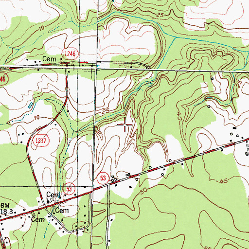 Topographic Map of Briar Creek Mobile Home Park, NC