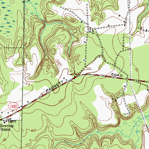 Topographic Map of Bryan Mobile Home Park, NC