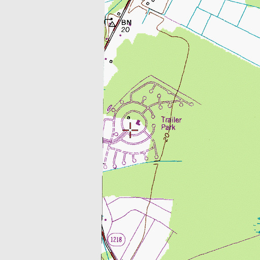 Topographic Map of Carolina Village Mobile Home Park, NC