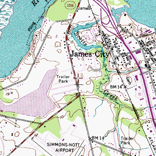 Topographic Map of Circle L Mobile Home Park, NC