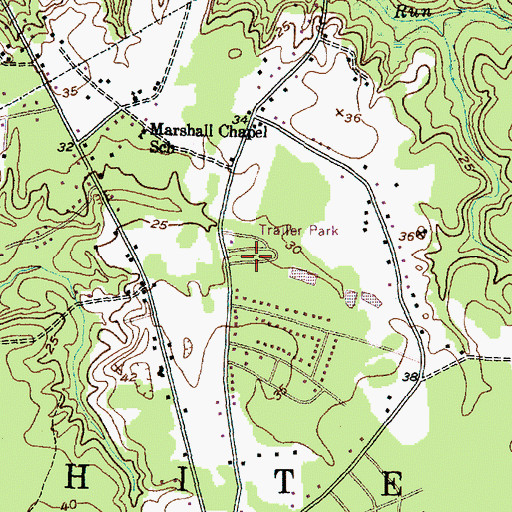 Topographic Map of Collins Estates Mobile Home Park, NC