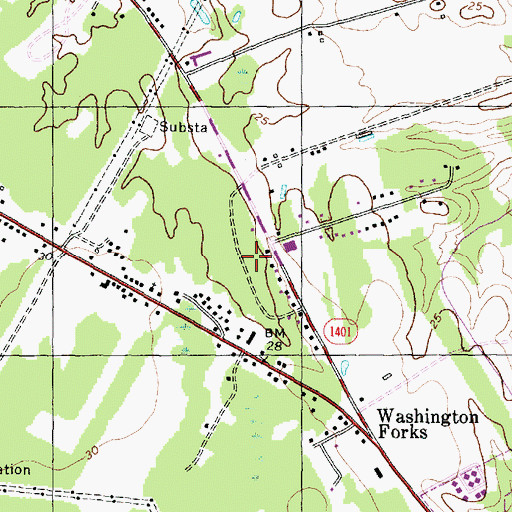 Topographic Map of Colonial Mobile Home Park, NC