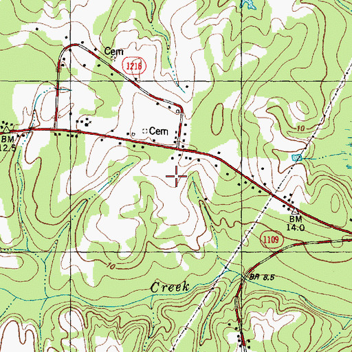 Topographic Map of Comfort Country Homes, NC