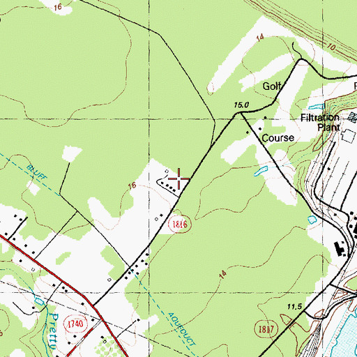 Topographic Map of Country Club Mobile Home Park, NC