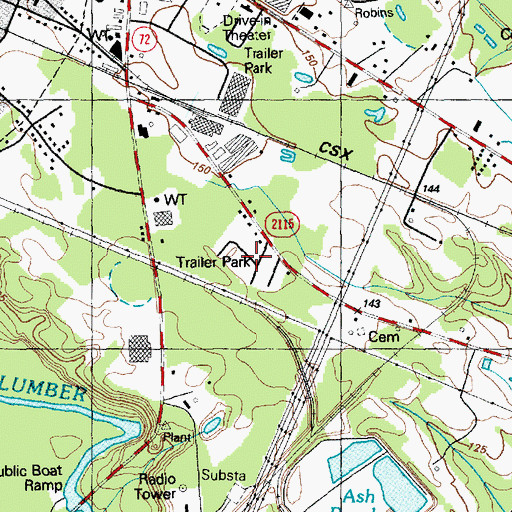 Topographic Map of Country Side Mobile Home Park, NC