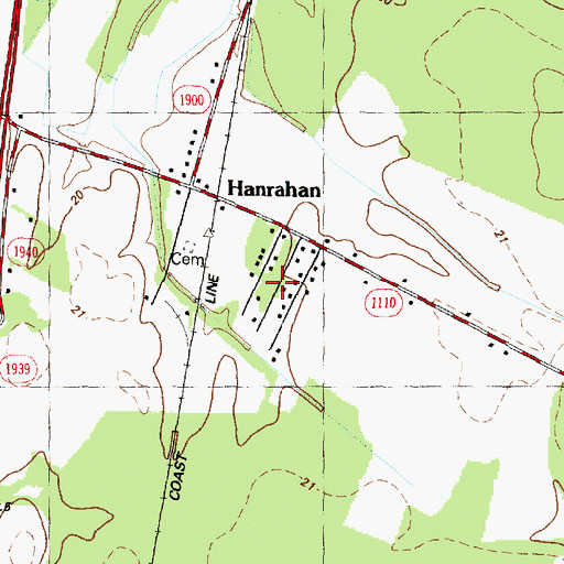 Topographic Map of Cresent Heights Mobile Home Park, NC