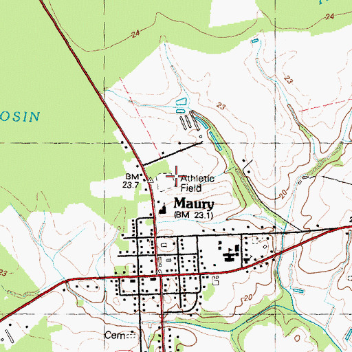 Topographic Map of Darewood Estates - Mobile Home Park, NC