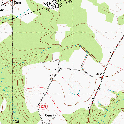 Topographic Map of Deerhaven Mobile Home Park, NC