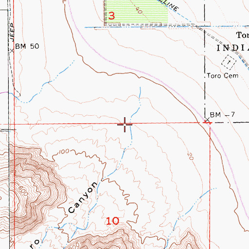 Topographic Map of Toro Canyon, CA