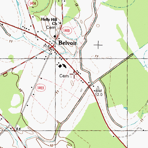 Topographic Map of Eagle Ridge Mobile Home Park, NC