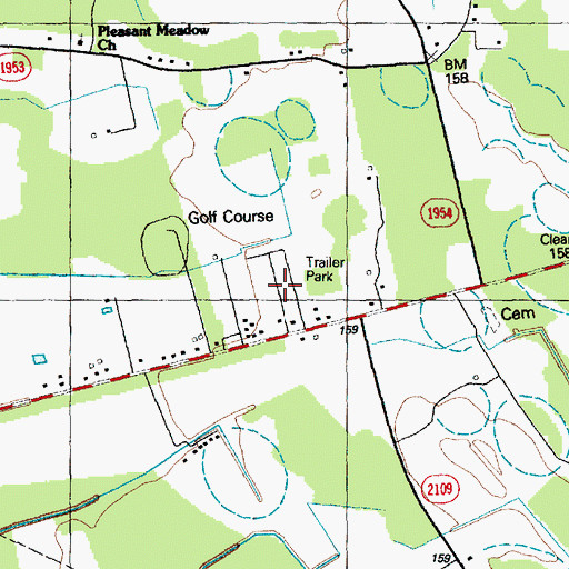 Topographic Map of Eaglewood Mobile Home Park, NC