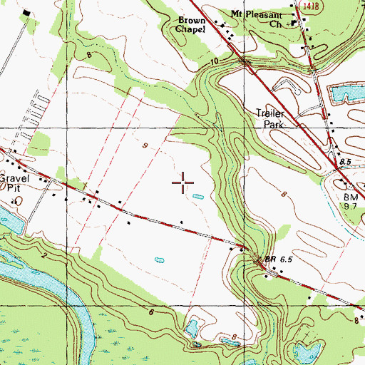 Topographic Map of Eastwood Mobile Home Park, NC