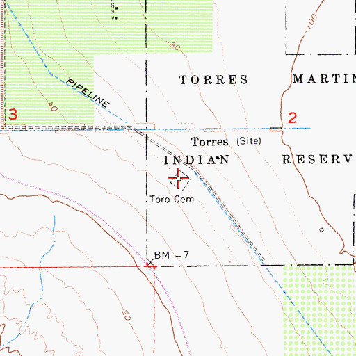 Topographic Map of Toro Cemetery, CA