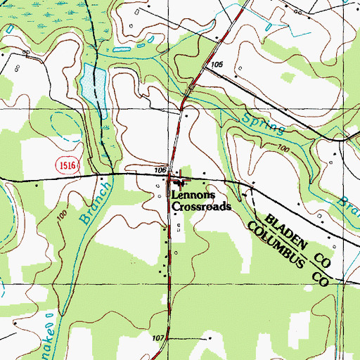 Topographic Map of Lennons Crossroads Church, NC