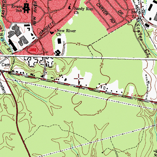 Topographic Map of Lutheran Church of Our Savior, NC
