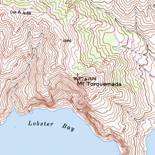 Topographic Map of Mount Torquemada, CA