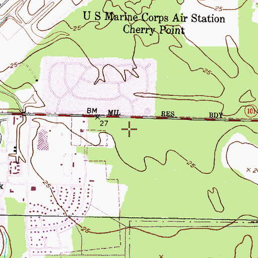 Topographic Map of McCotter Boulevard Baptist Church, NC