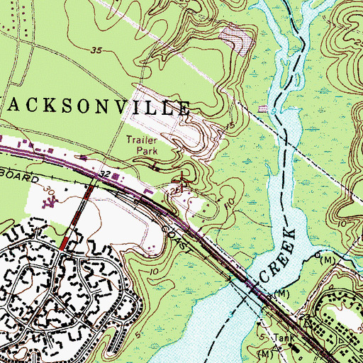 Topographic Map of Midville Baptist Church, NC
