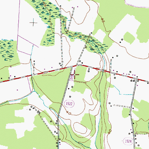 Topographic Map of Mobiland Mobile Home Park, NC
