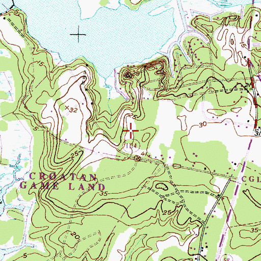 Topographic Map of Pages Mobile Home Park, NC