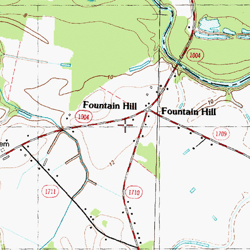 Topographic Map of Patsy Bran Mobile Home Park, NC