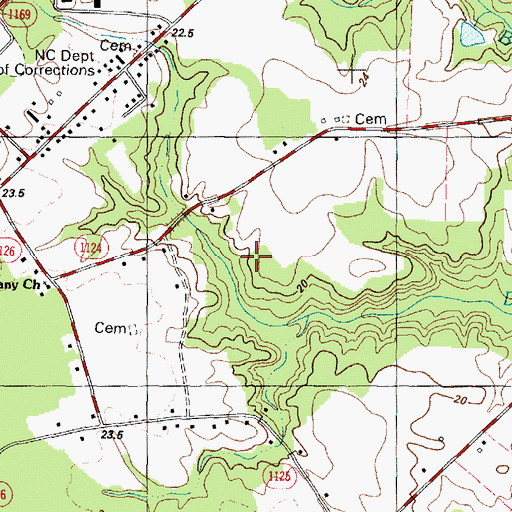 Topographic Map of Pierce Mobile Home Estates, NC