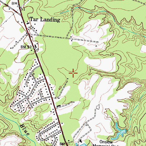 Topographic Map of Rainbow Acres Mobile Home Park, NC