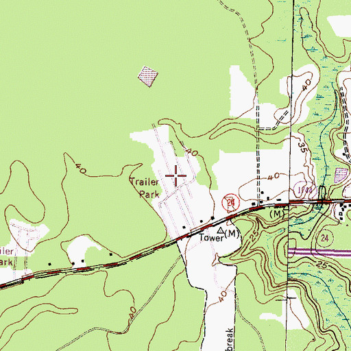 Topographic Map of Ramseys Mobile Home Park, NC
