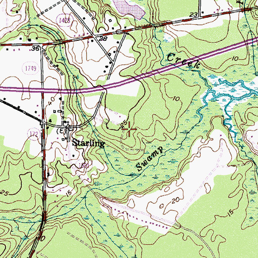 Topographic Map of Reid Acres Mobile Home Park, NC