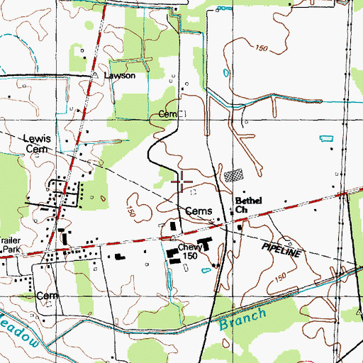 Topographic Map of Rosewood Mobile Home Park, NC