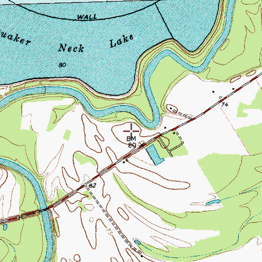 Topographic Map of Round-A-Bout Mobile Home Park, NC