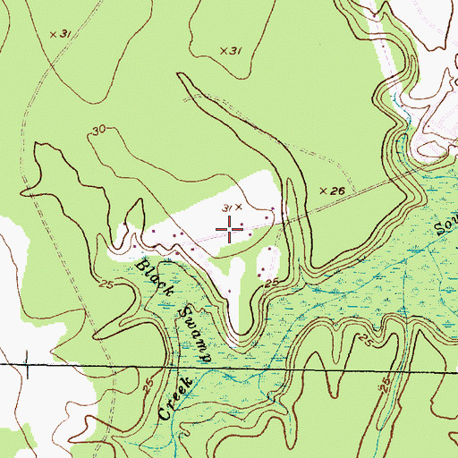 Topographic Map of Sanderson Mobile Home Park, NC