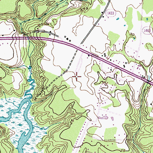 Topographic Map of Sea Pines Mobile Home Park, NC