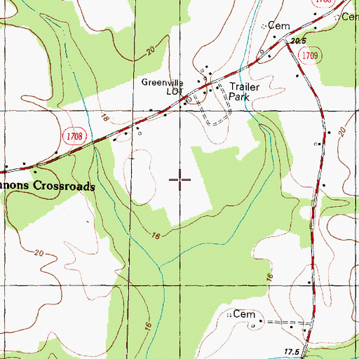 Topographic Map of Greystone Mobile Home Park, NC