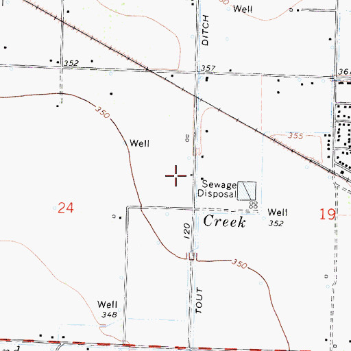 Topographic Map of Tout Ditch, CA